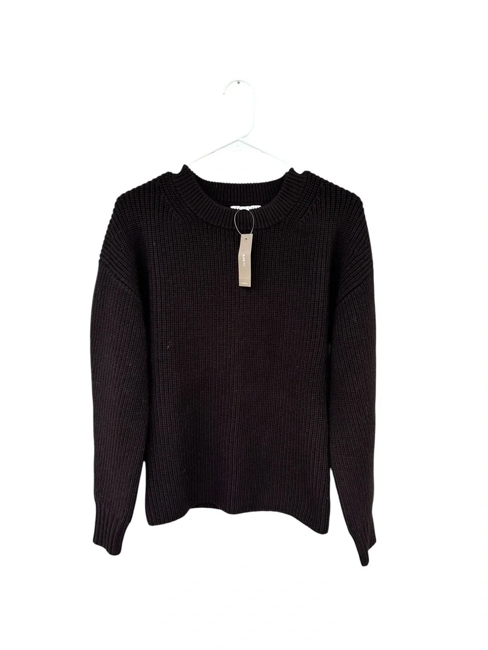 NWT J. Crew Dark Brown Ribbed Fitted-Waist Crewneck Sweater - Merino Wool - XXS